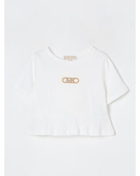 Michael Kors Girls Short Sleeve Embellished Tee Kids White T-Shirts