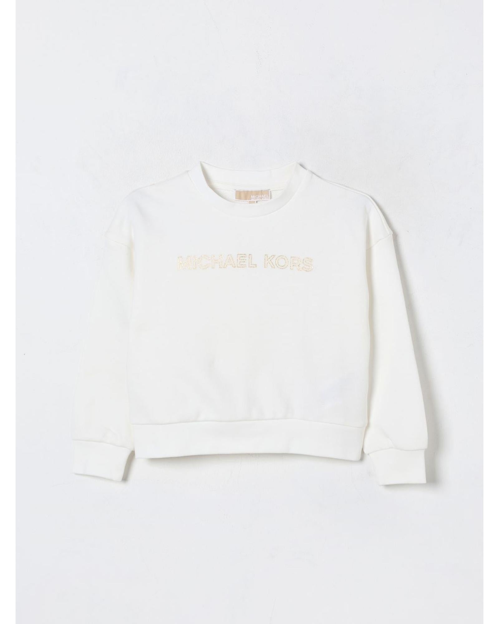 Michael Kors Girls Crew Neck Knit Sweater Kids White Cardigans