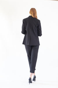 Black Pinstripes Oversize Blazer5