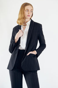 Black Pinstripes Oversize Blazer2