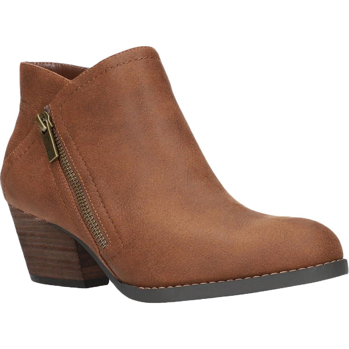 Bobbi Womens Solid Man Made Booties 10 Wide Tan