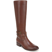 Rory Womens Wide Calf Leather Knee-High Boots Cinnamon WC
