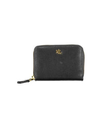 Ralph Lauren Leather Zip Wallet RL Style Women Black