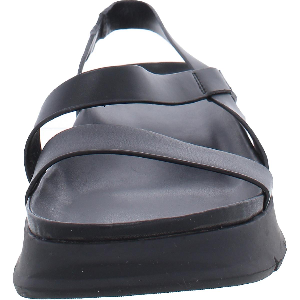 Jubalee Womens Padded Insole Faux Leather Slingback Sandals