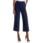Womens Striped Pleated Culottes