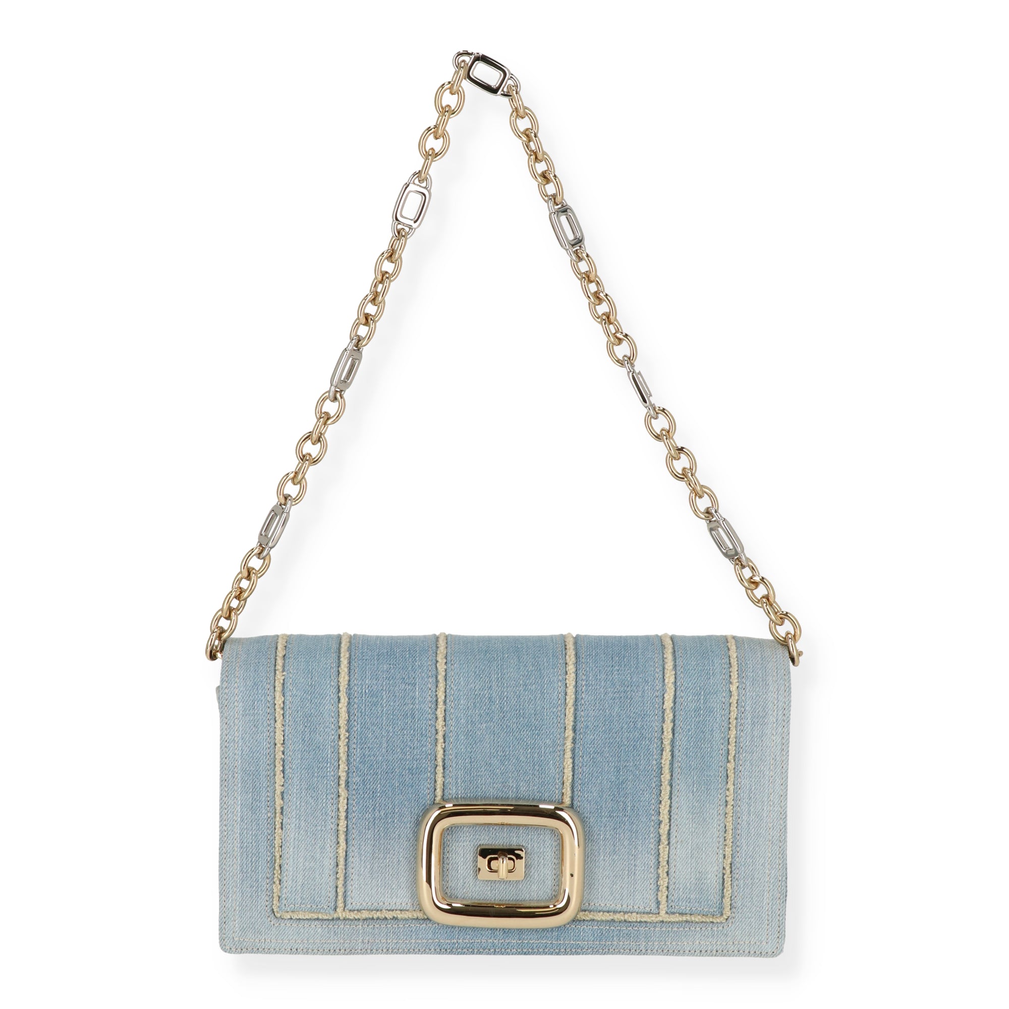 ROGERVIVI Roger Vivier Womens Light Blue/Gold Shoulder Bag