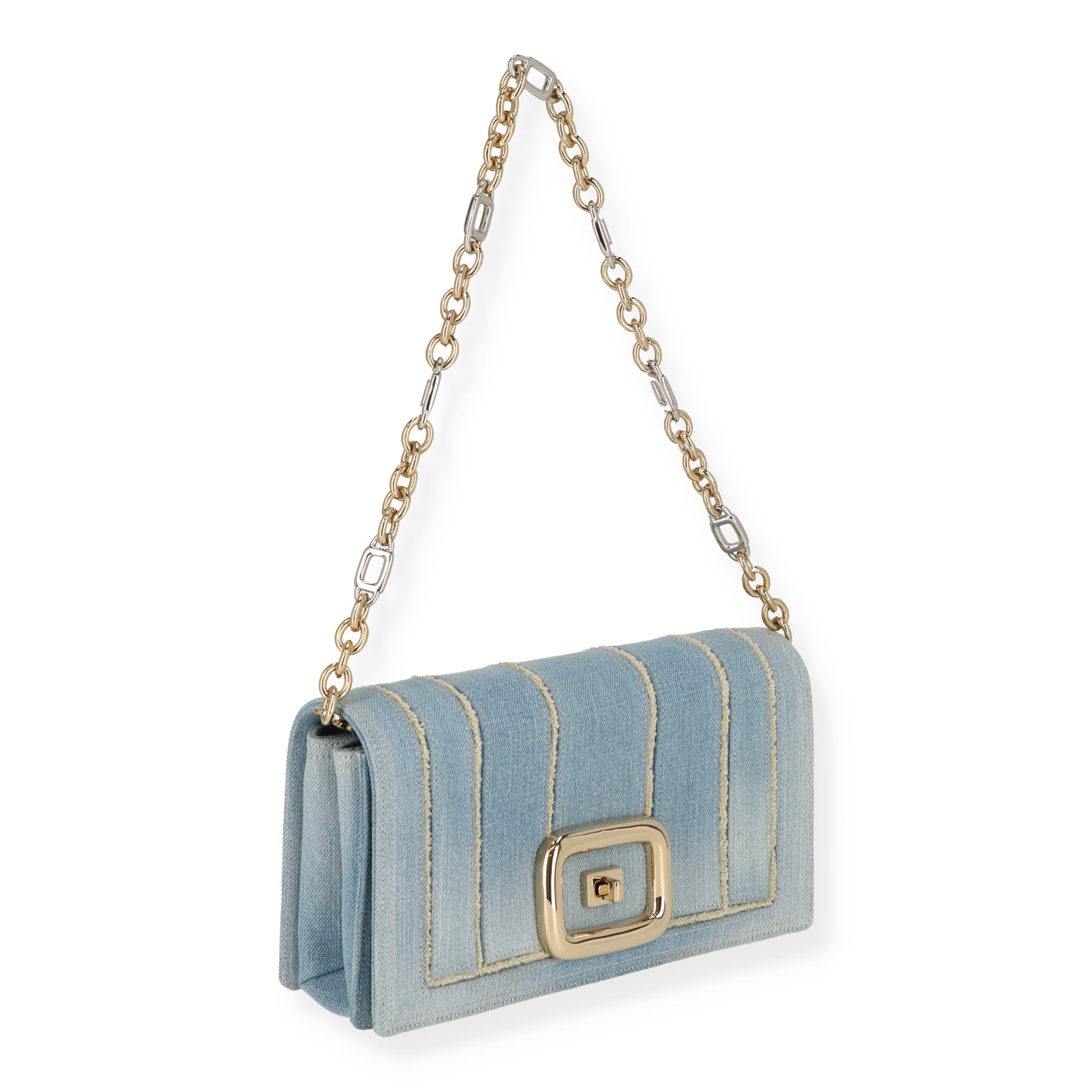 ROGERVIVI Roger Vivier Womens Light Blue/Gold Shoulder Bag