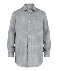 Brioni Mens Plaid Button-Up Shirt