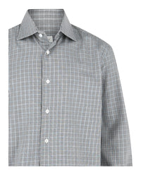 Brioni Mens Plaid Button-Up Shirt