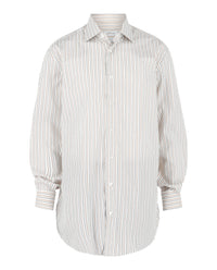 Brioni Mens Striped Button-Up Shirt