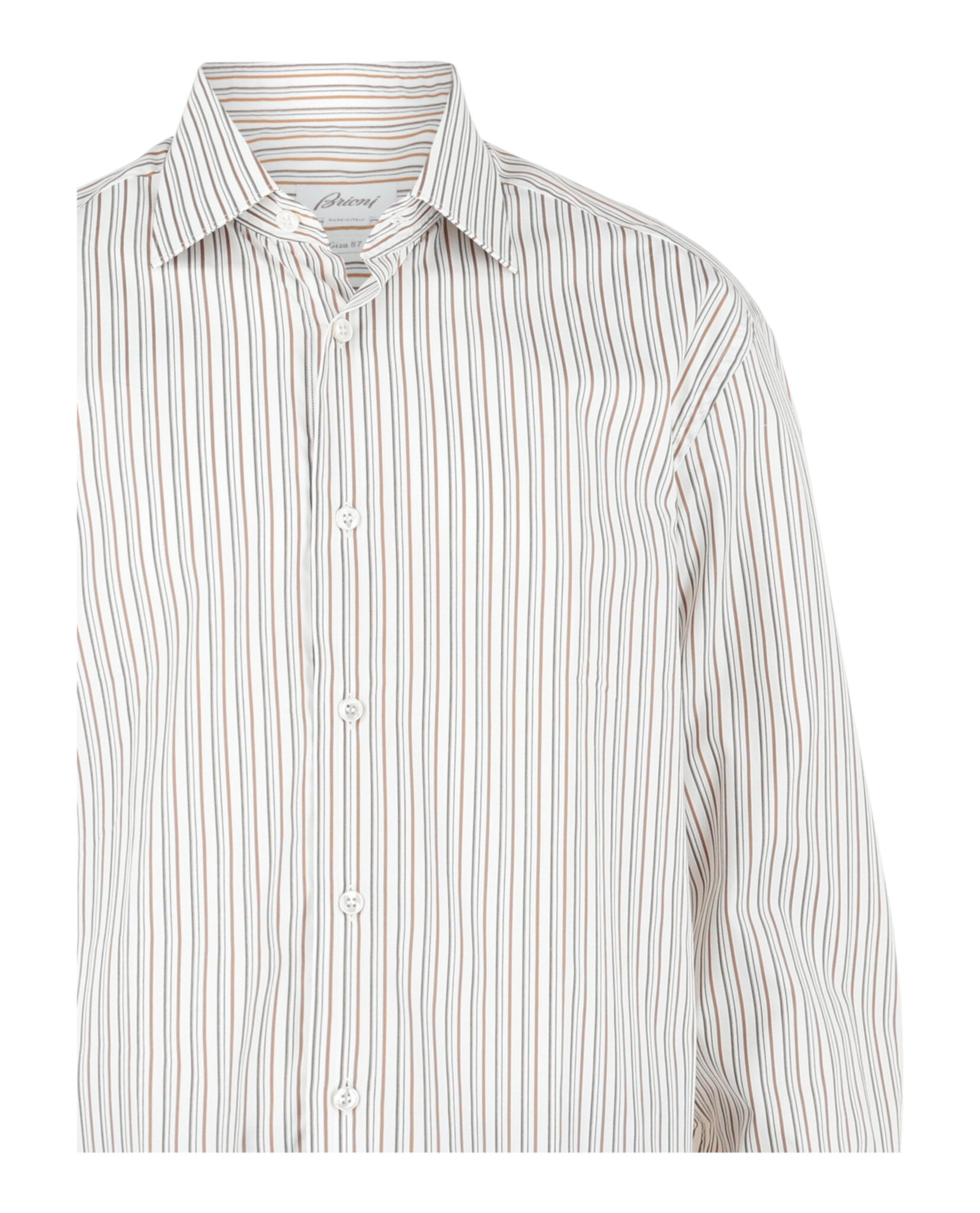 Brioni Mens Striped Button-Up Shirt