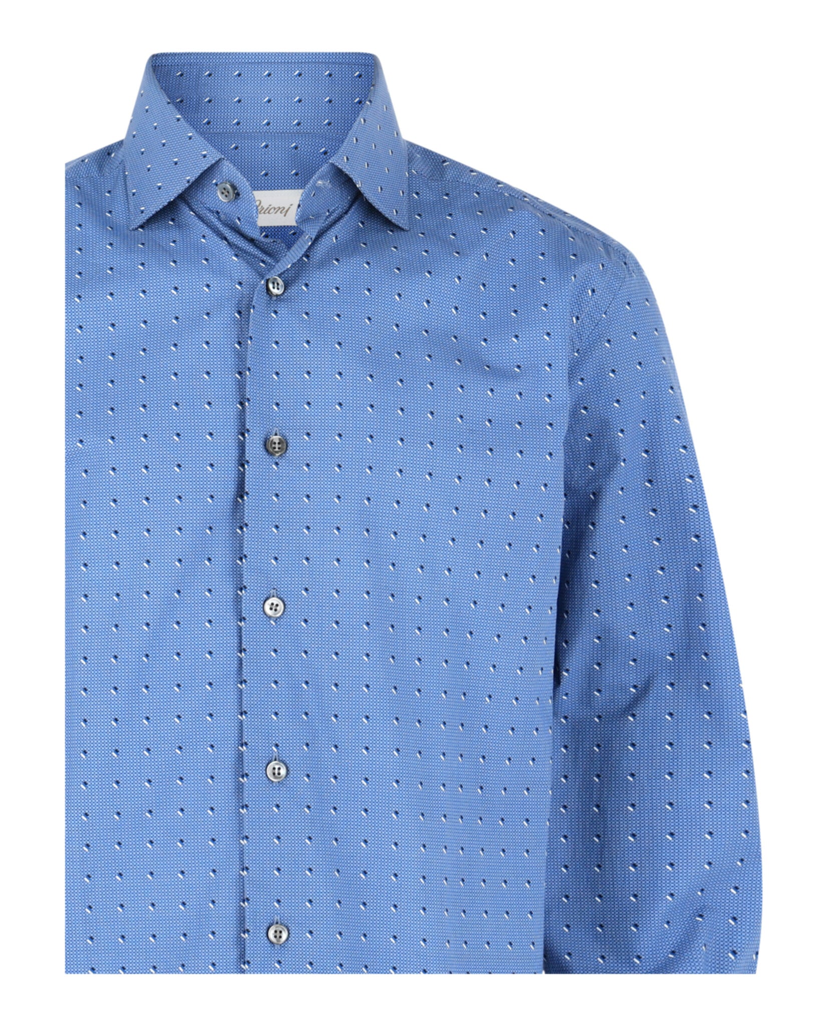Brioni Mens Micro-Check Button-Up Shirt