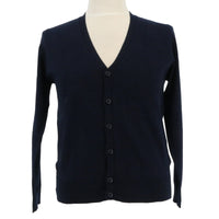 Royal Cashmere Wool Blend Mens Navy Blue Cardigan Sweater-L