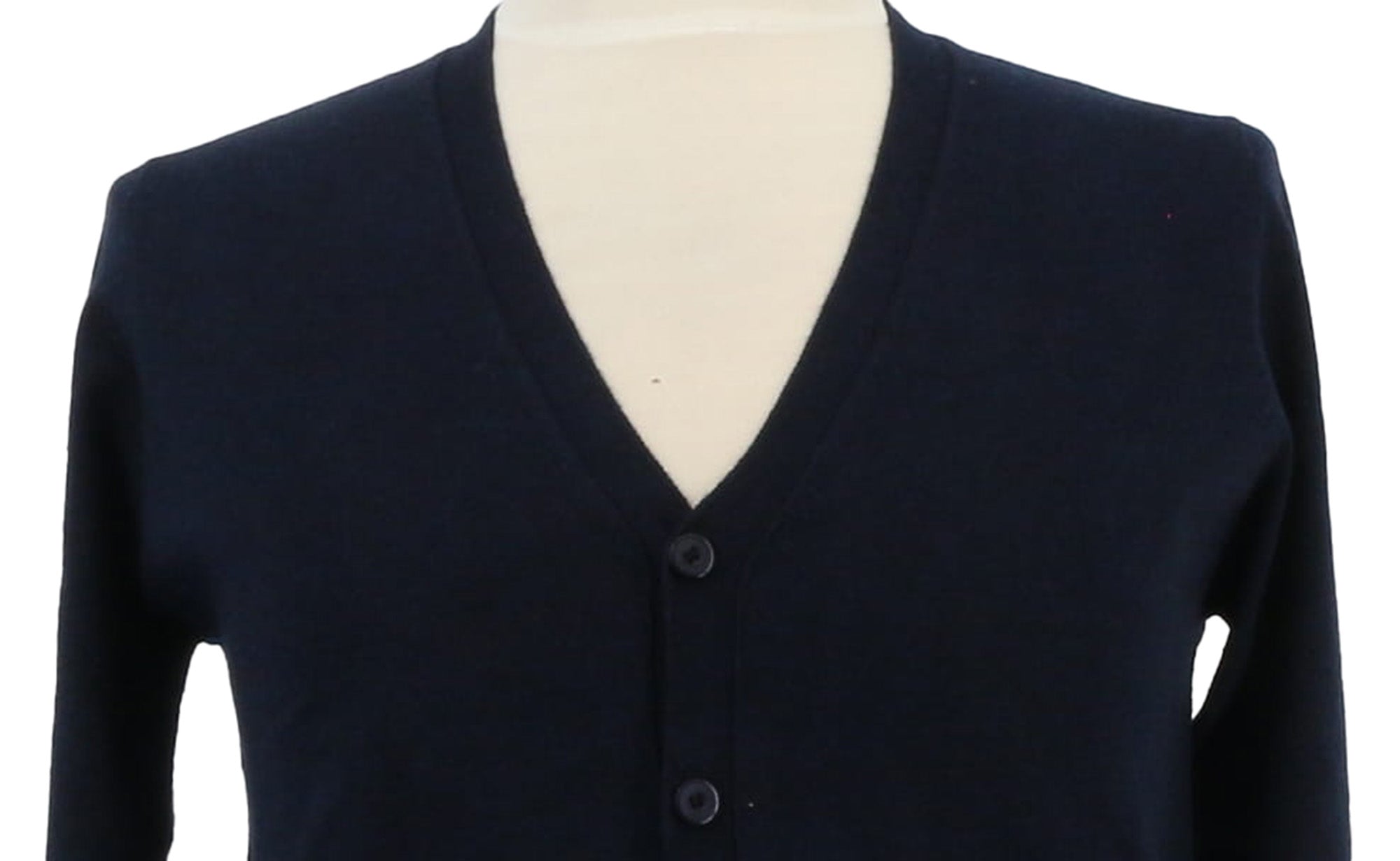 Royal Cashmere Wool Blend Mens Navy Blue Cardigan Sweater-L