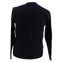 Royal Cashmere Wool Blend Mens Navy Blue Cardigan Sweater-L