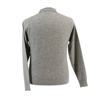 Wool Cashmere Blend Polo Big Mens Grey Sweater by Royal Cashmere