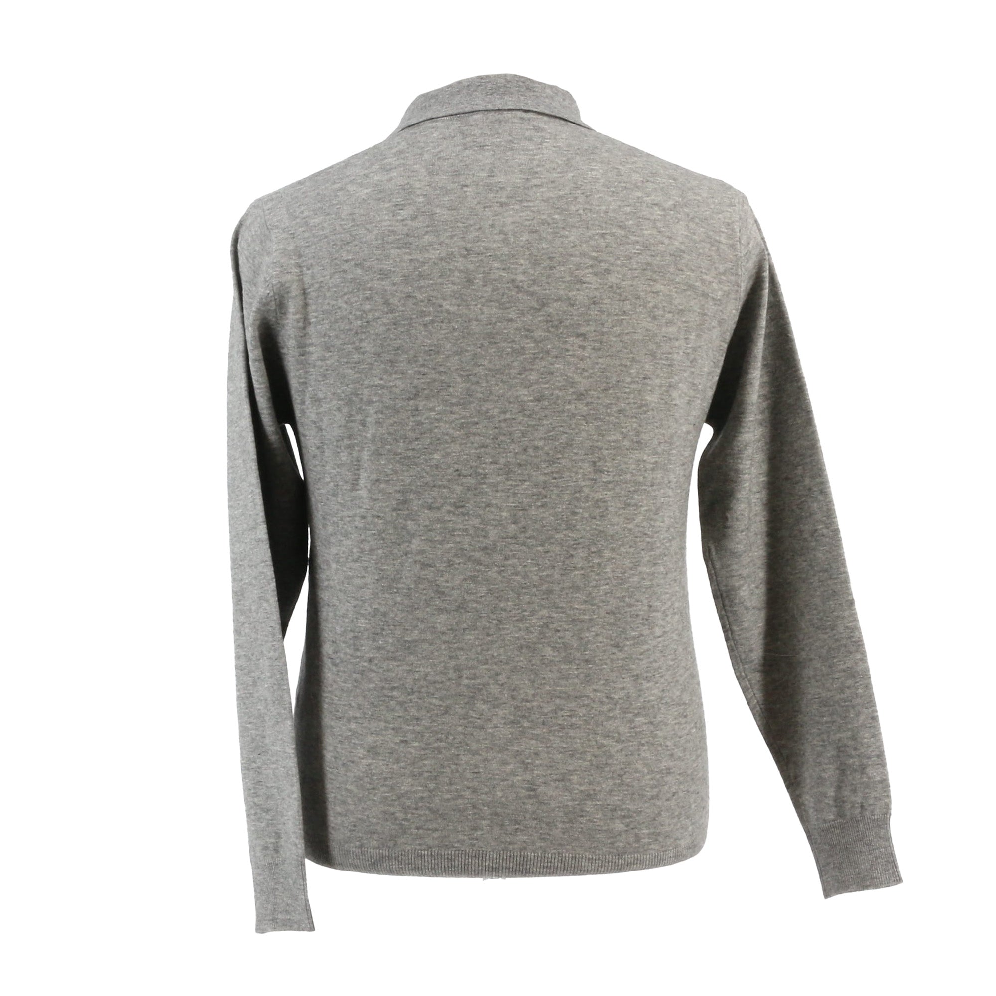 Wool Cashmere Blend Polo Big Mens Grey Sweater by Royal Cashmere