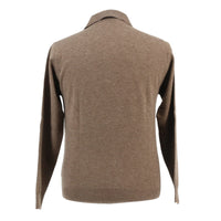 Wool Blend Polo Mens Brown Sweater by Royal Cashmere-M