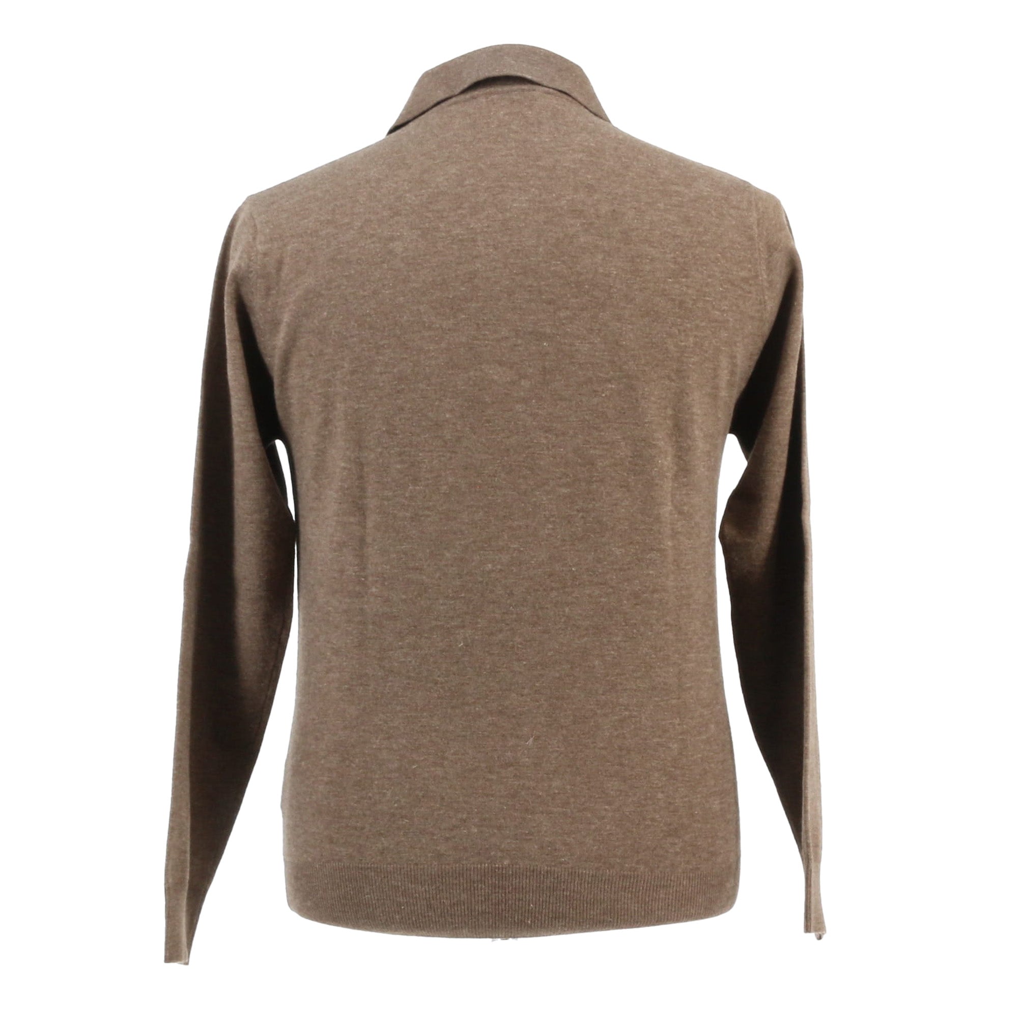 Wool Blend Polo Mens Brown Sweater by Royal Cashmere-M