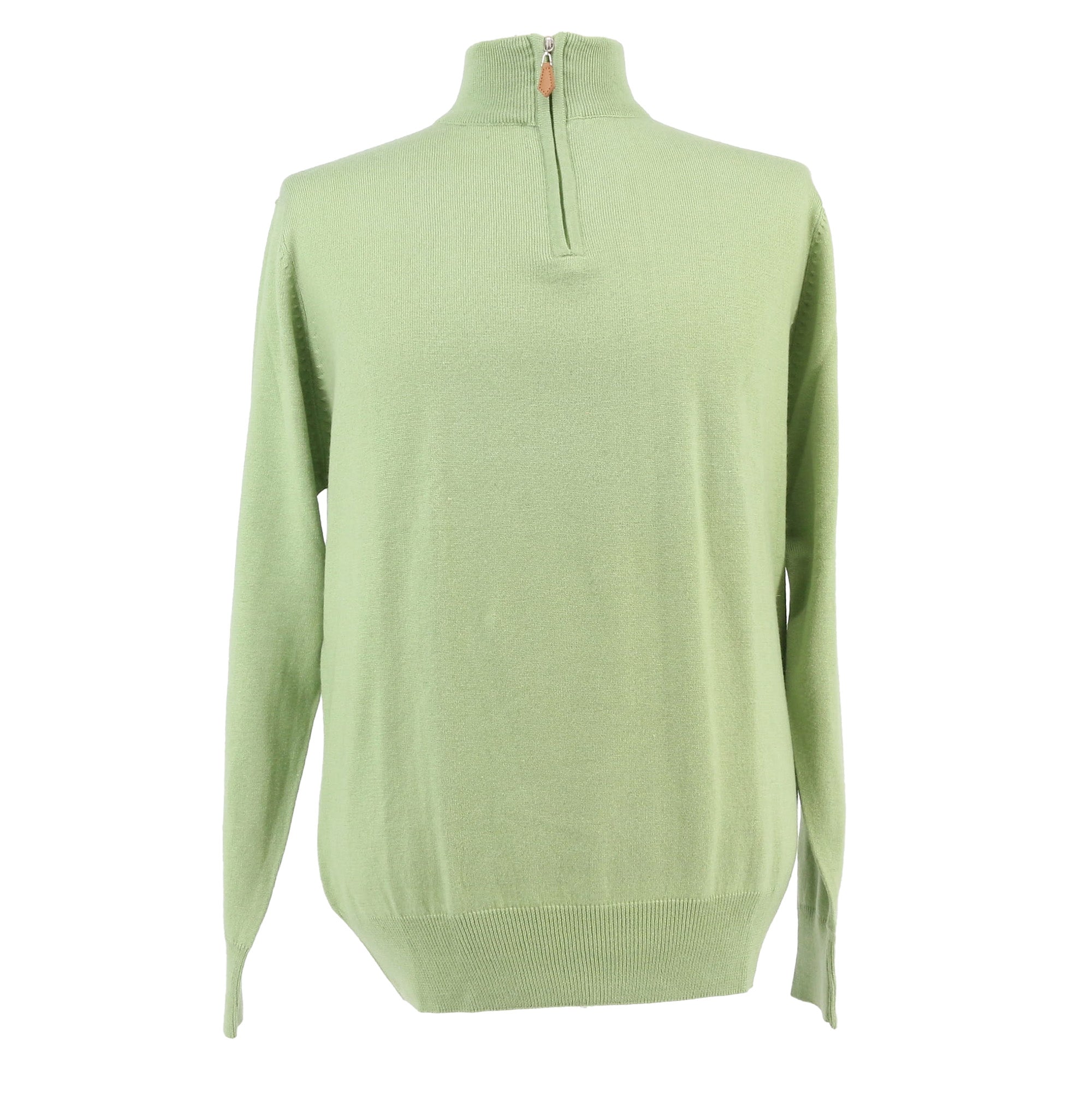 Royal Cashmere Green Half Zip Fine Cashmere Mens Sweater