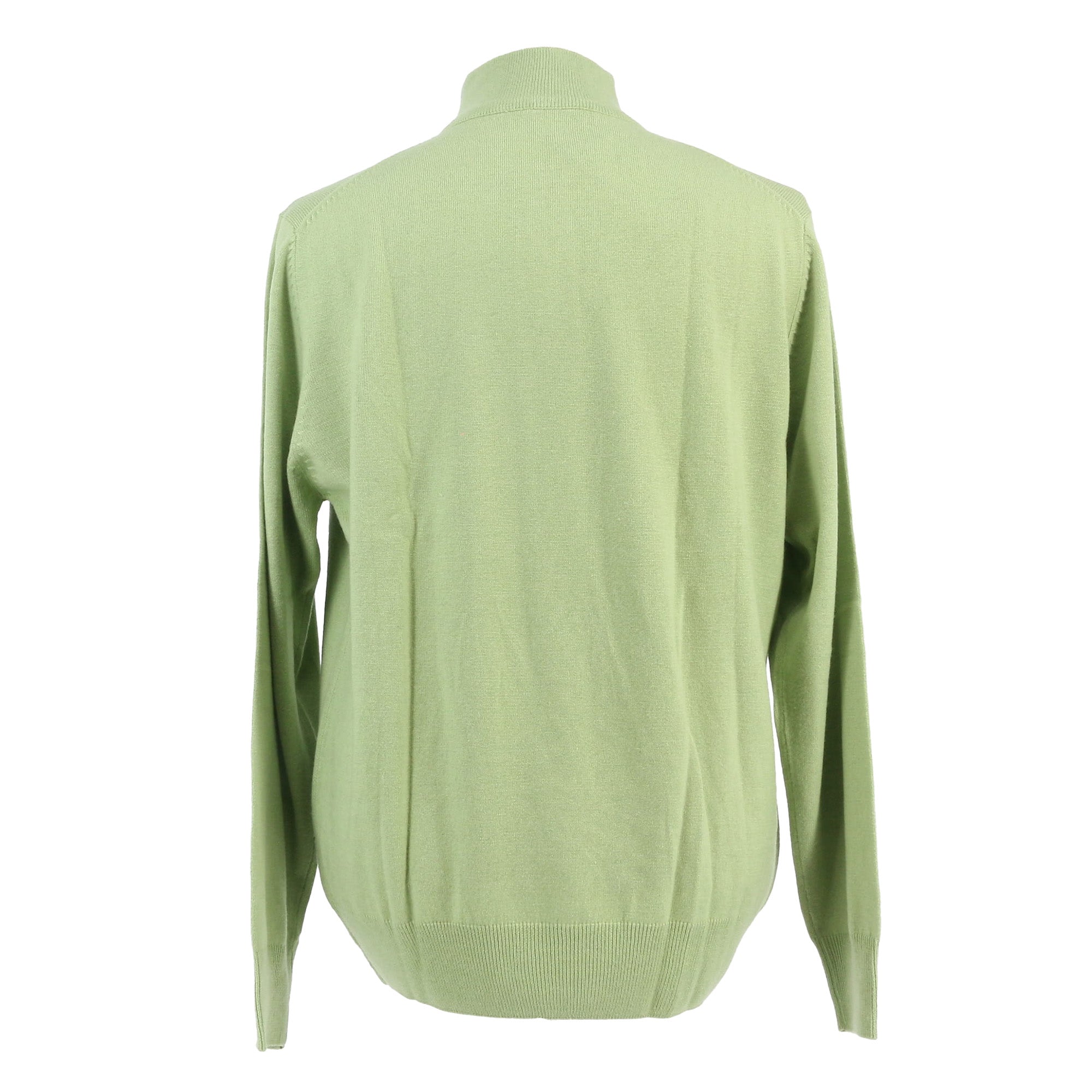 Royal Cashmere Green Half Zip Fine Cashmere Mens Sweater