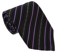 Roberto Cavalli ESZ042 D1355 Dark Grey/ Violet Regimental Stripe Tie