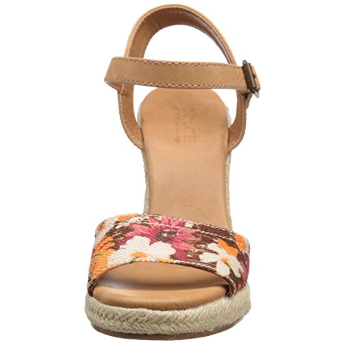 Posey Womens Espadrille Floral Print Wedge Sandals