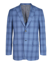 Brioni Mens Wool Plaid Single-Breasted Blazer