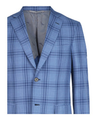 Brioni Mens Wool Plaid Single-Breasted Blazer