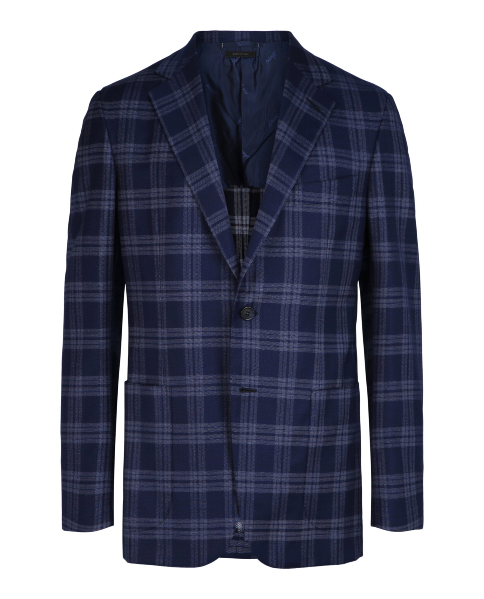 Brioni Mens Single-Breasted Plaid Blazer
