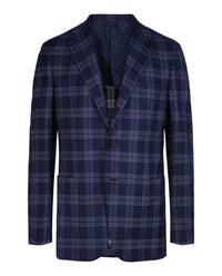 Brioni Mens Single-Breasted Plaid Blazer