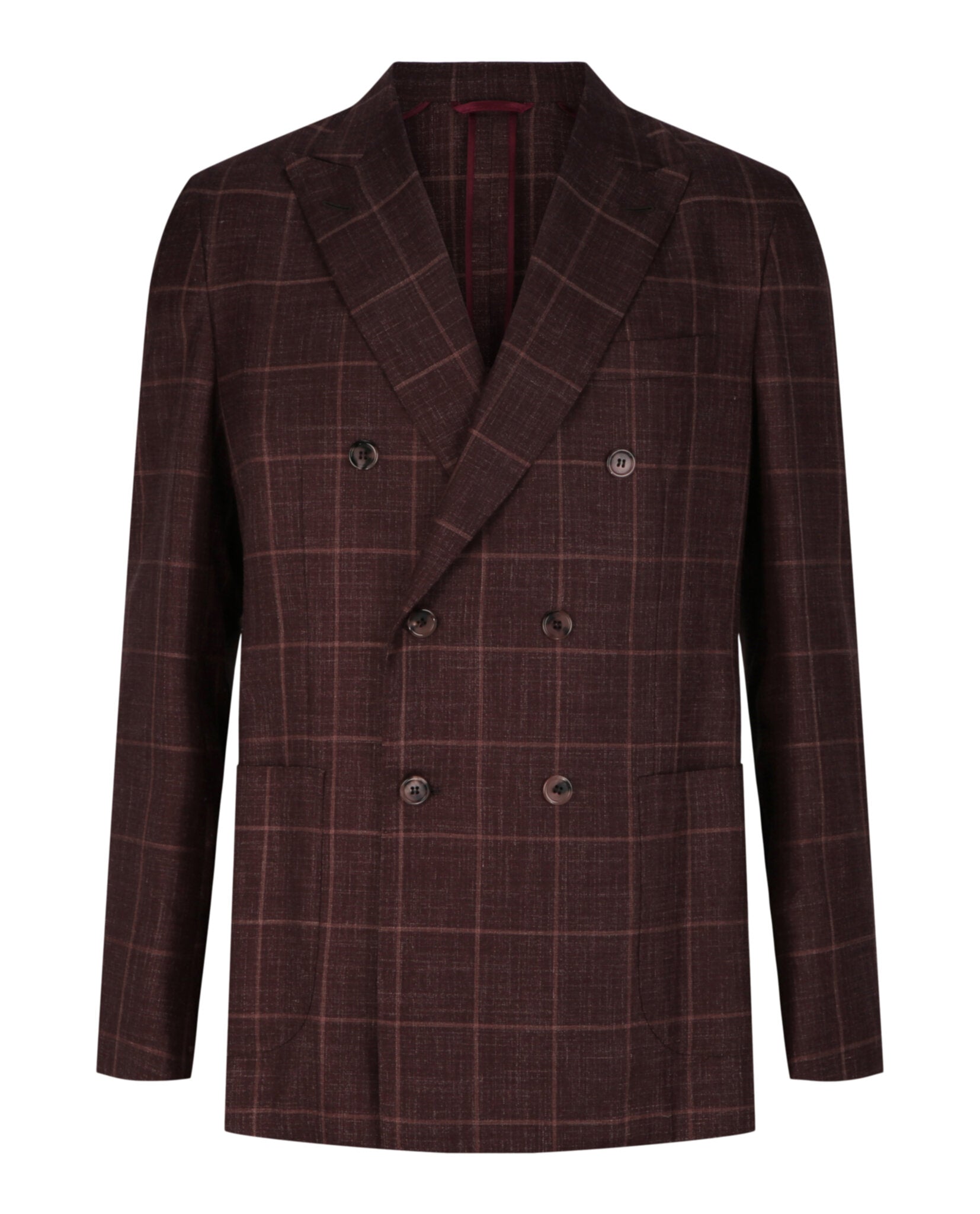 Brioni Mens Plaid Double-Breasted Blazer