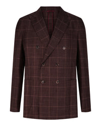 Brioni Mens Plaid Double-Breasted Blazer