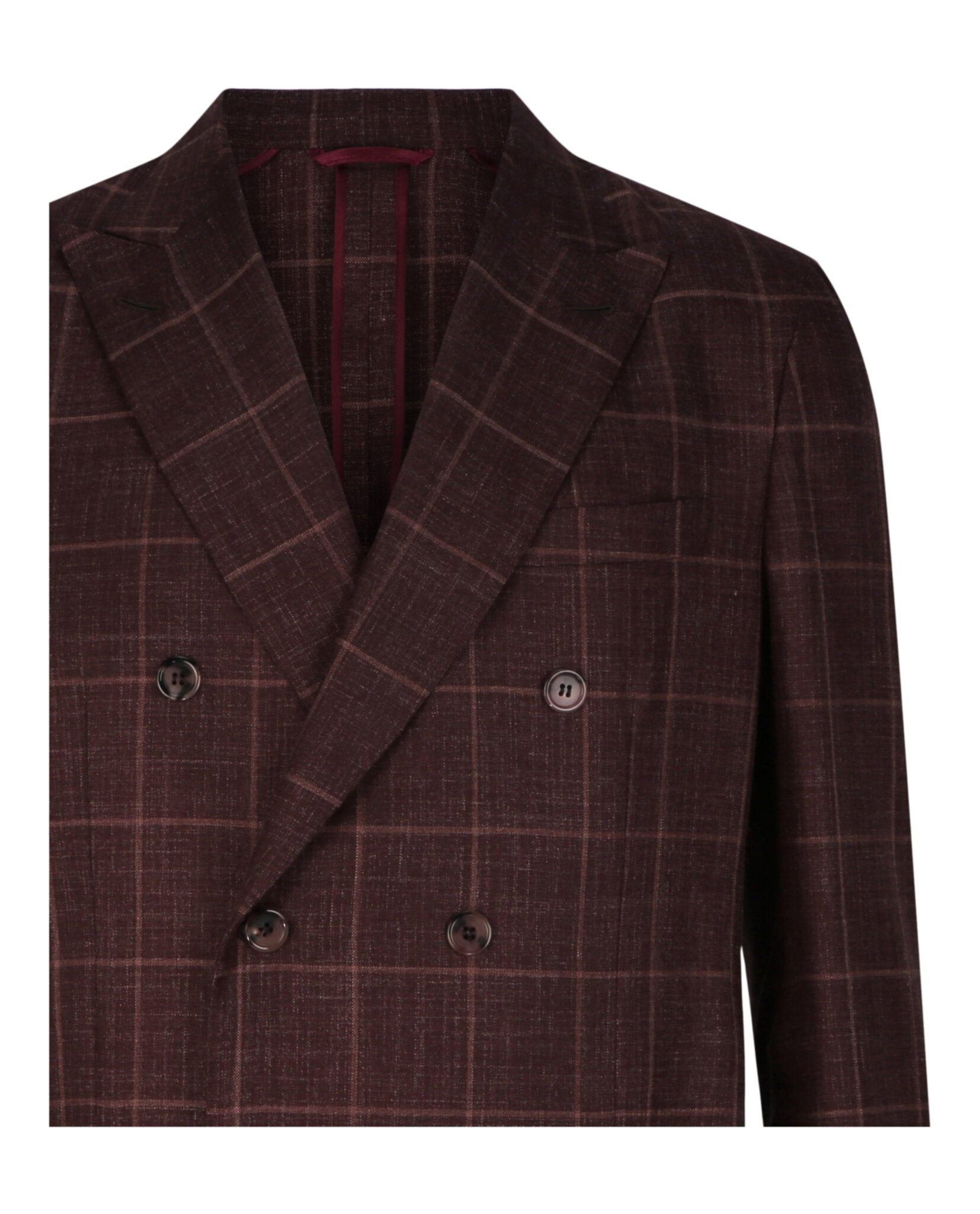 Brioni Mens Plaid Double-Breasted Blazer