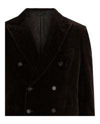 Brioni Mens Double-Breasted Velvet Smoking Jacket