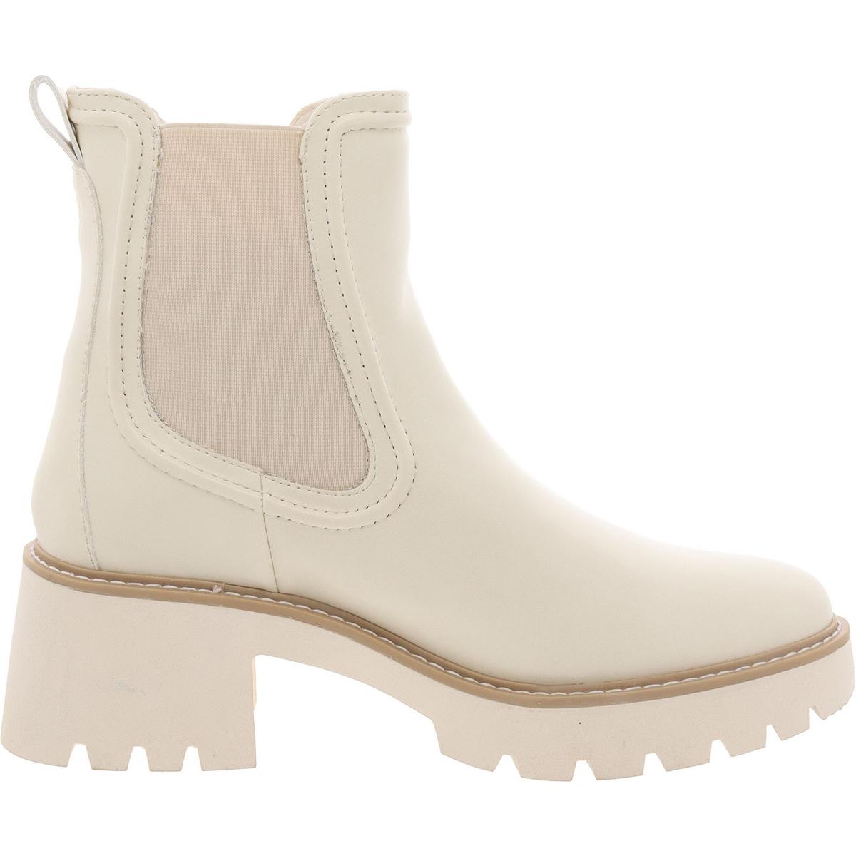 Womens Stretch Faux Leather Chelsea Boots