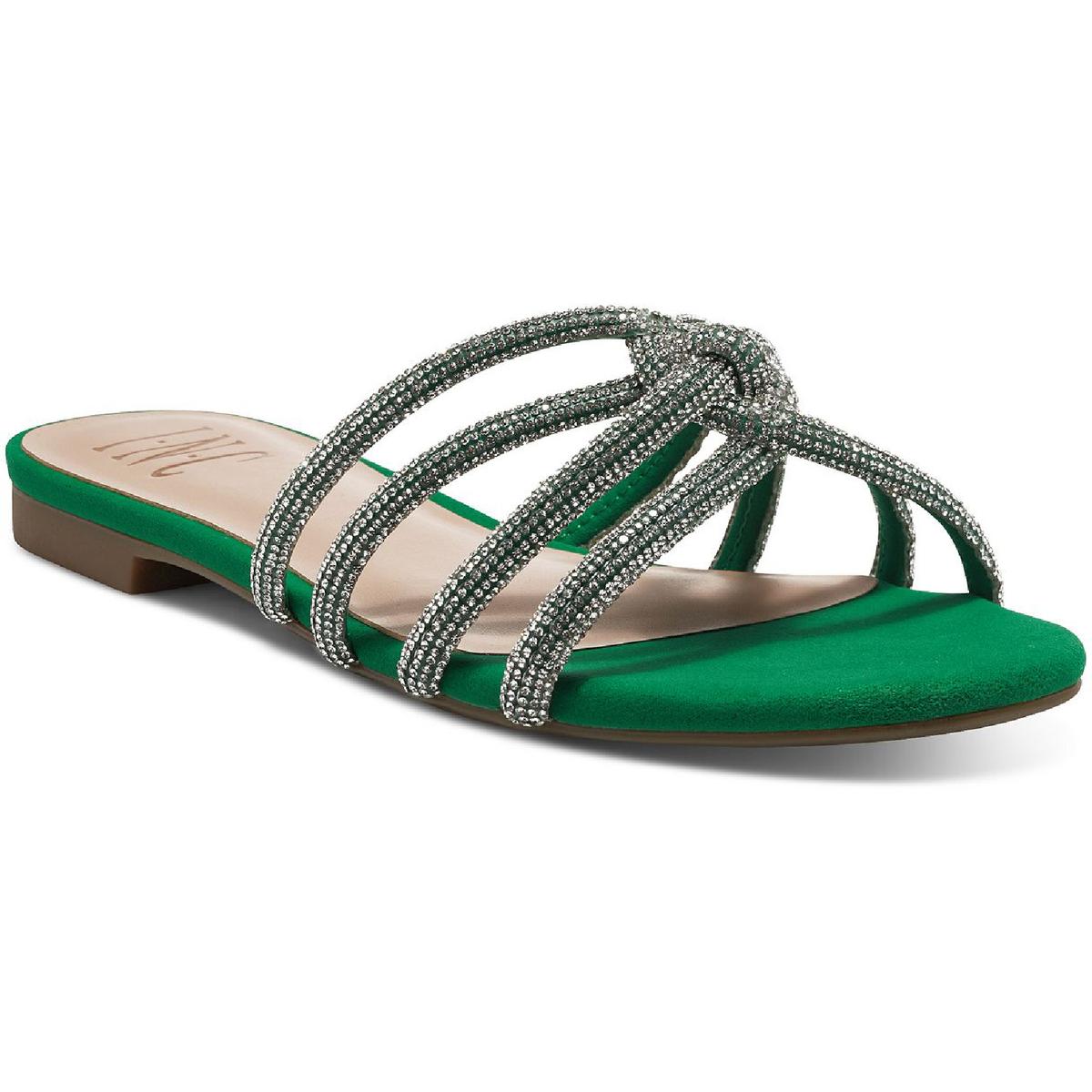 Ariah Womens Rhinestones Flat Slides