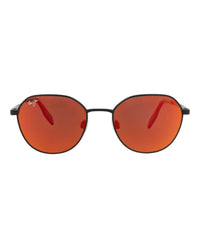 Maui Jim Unisex Round/Oval Black Black Lava Fashion Designer Eyewear
