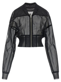Rick Owens Women 'Dracucollar Cropped' Bomber Jacket