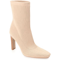 Elissa Womens Comfort Insole Knit Ankle Boots Nude