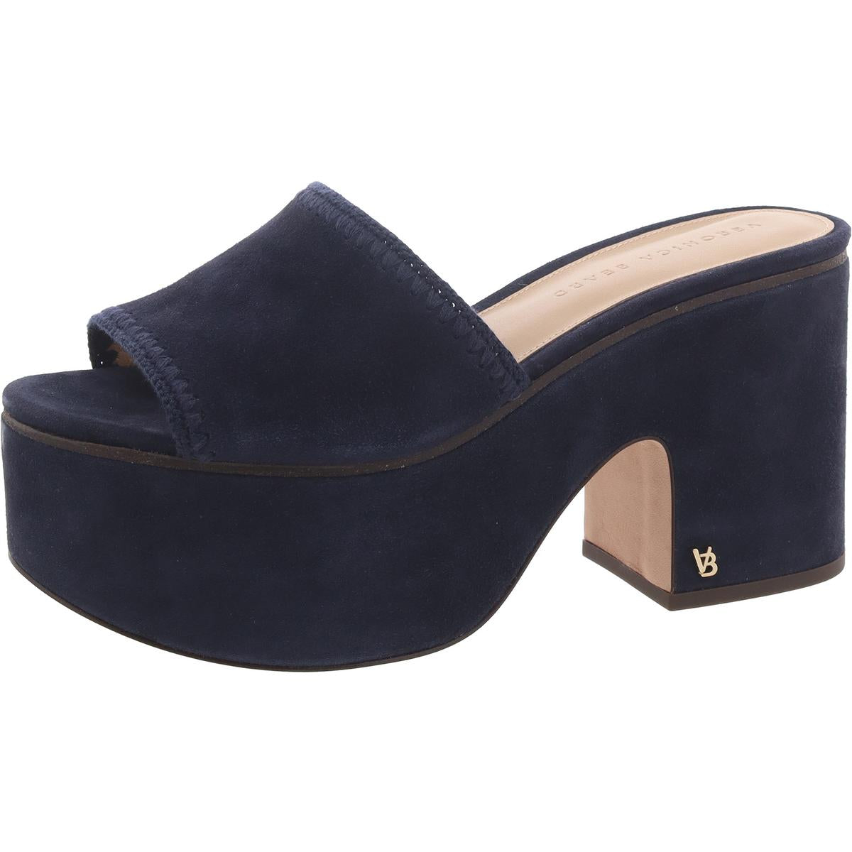 Womens Faux Suded Chunky Platform Sandals