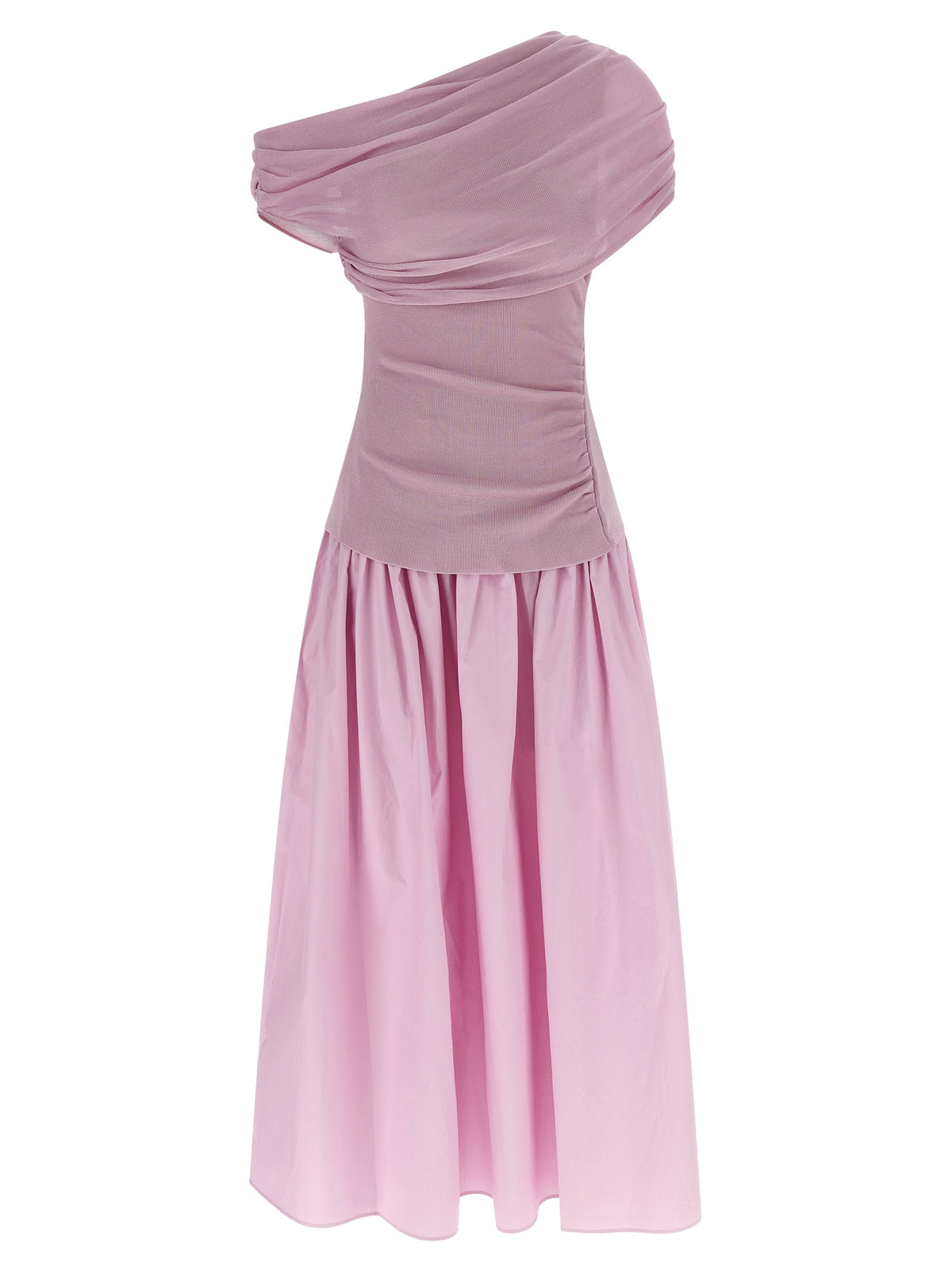 SELF PORTRAIT Self Portrait Women 'Pink Cotton Draped Knit Midi' Dress