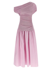 SELF PORTRAIT Self Portrait Women 'Pink Cotton Draped Knit Midi' Dress