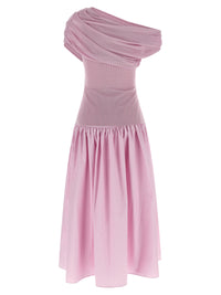 SELF PORTRAIT Self Portrait Women 'Pink Cotton Draped Knit Midi' Dress