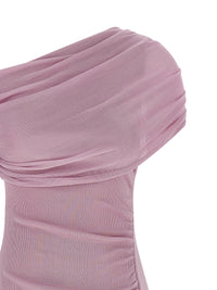 SELF PORTRAIT Self Portrait Women 'Pink Cotton Draped Knit Midi' Dress