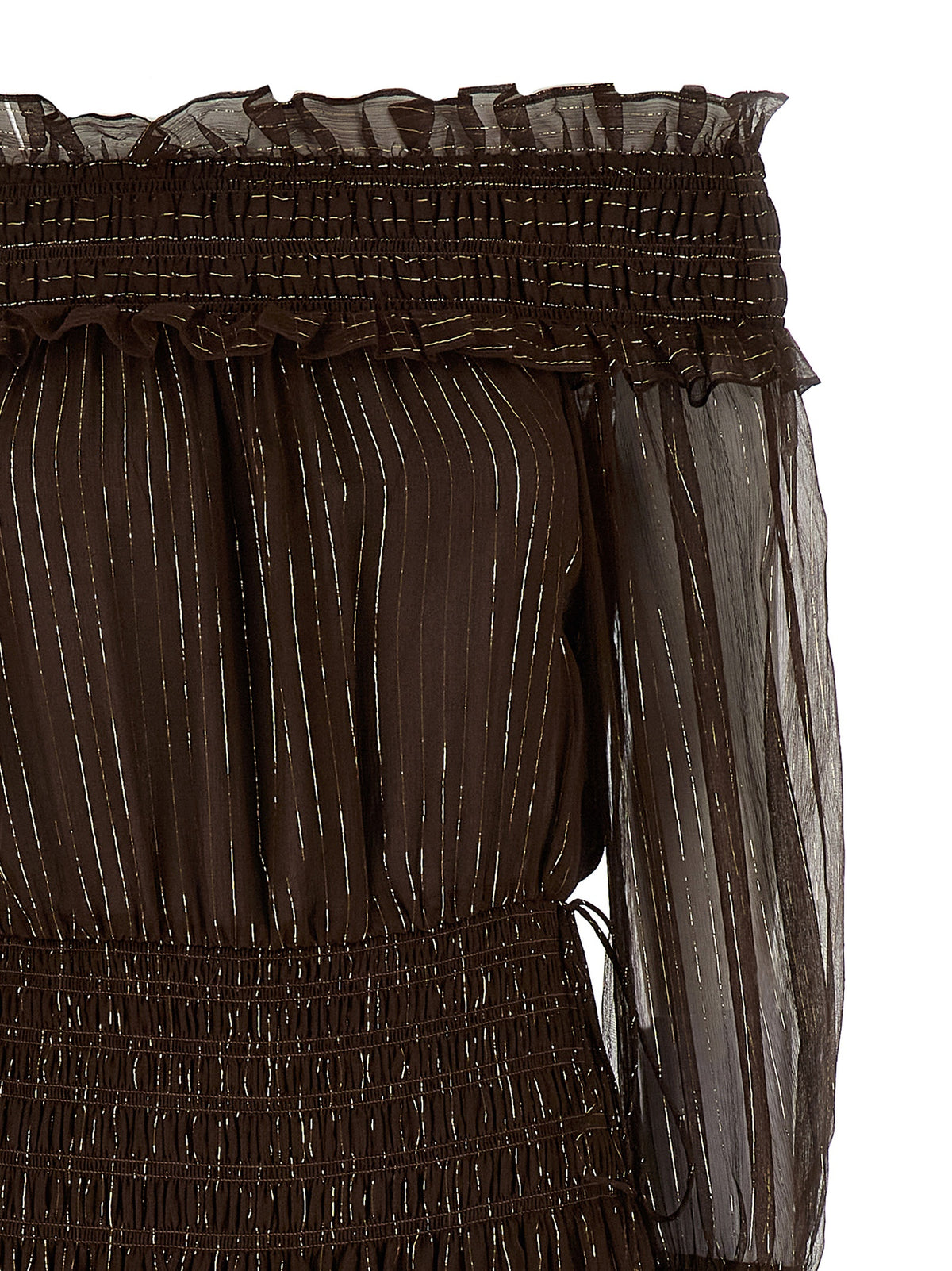 SELF PORTRAIT Self Portrait Women 'Brown Georgette Off Shoulder Maxi' Dress