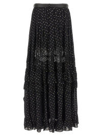SELF PORTRAIT Self Portrait Women 'Black And Gold Chiffon Lace Maxi' Skirt