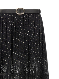 SELF PORTRAIT Self Portrait Women 'Black And Gold Chiffon Lace Maxi' Skirt