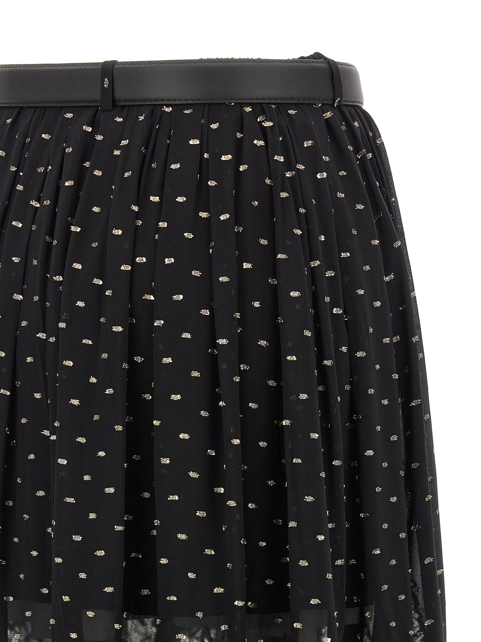 Self Portrait Women 'Black And Gold Chiffon Lace Maxi' Skirt – Bluefly