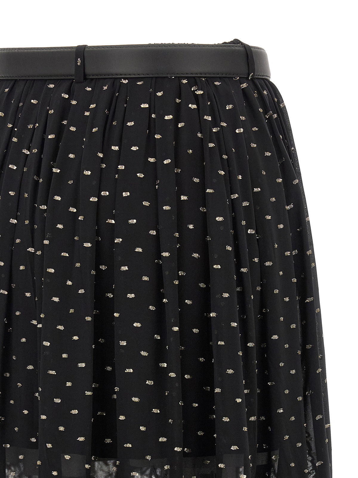 SELF PORTRAIT Self Portrait Women 'Black And Gold Chiffon Lace Maxi' Skirt